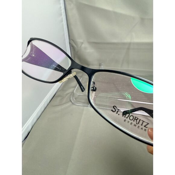 NEW St. Mortiz ICE 207 Black 53-18-135 Black Metal Full Rim Eyeglasses Frame